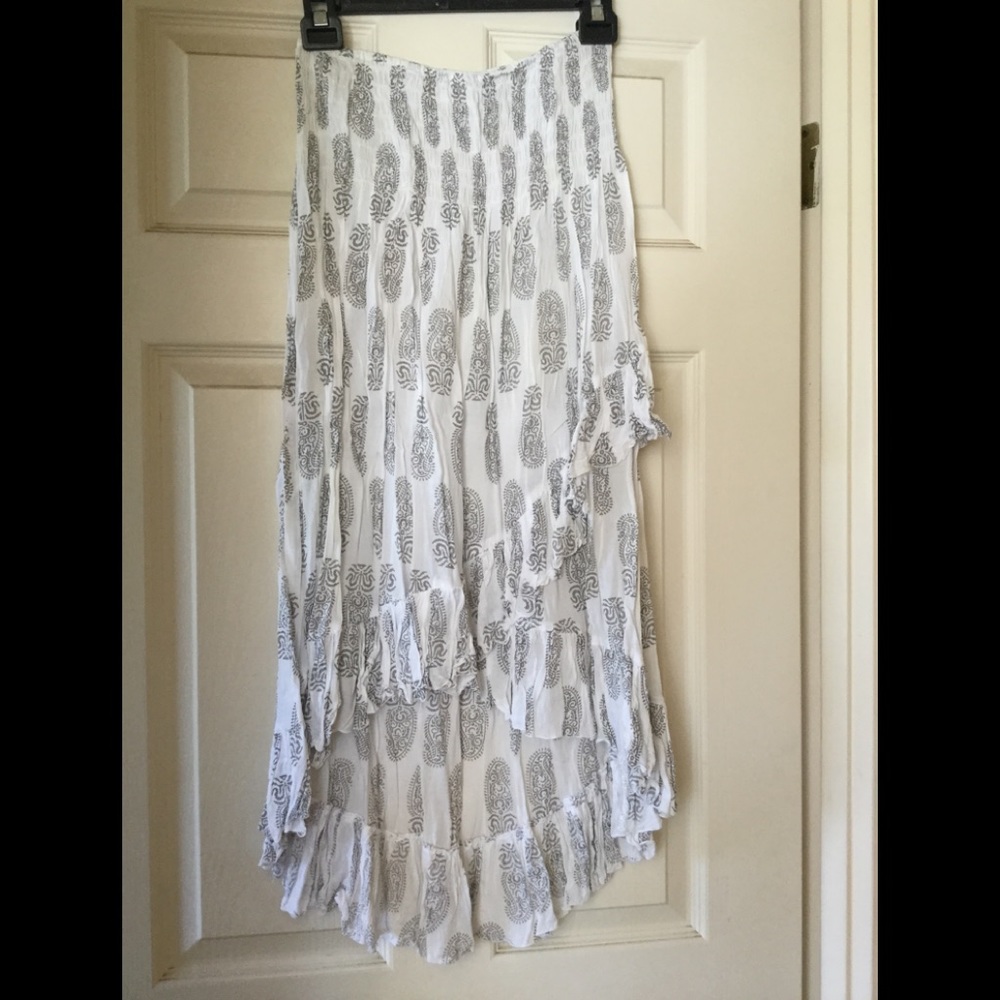Mila boho white strapless dress